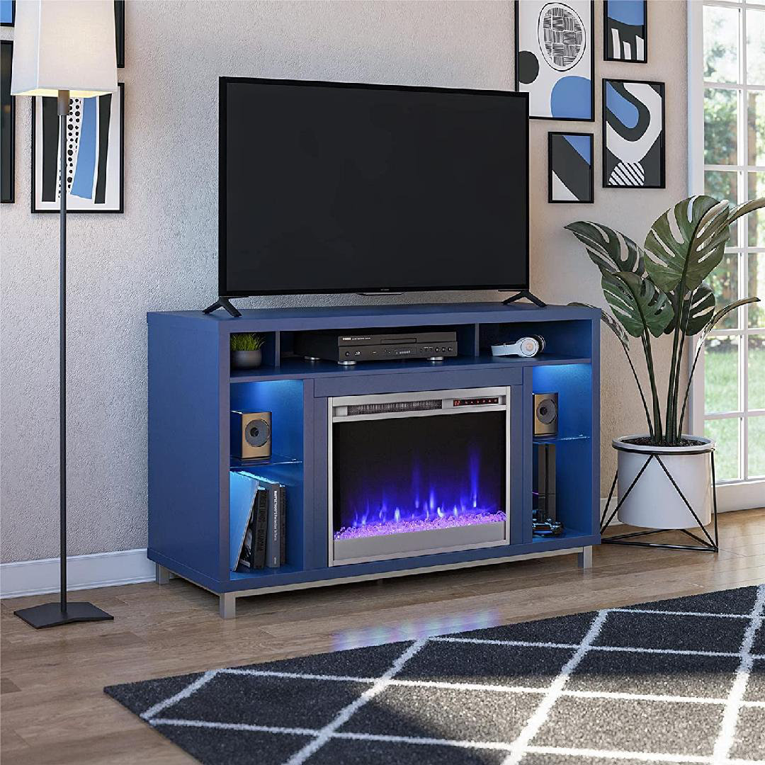 Navy Blue TV Stand Add Calm and Soothe Vibe to Your Room